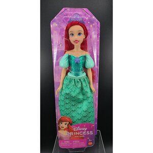 Disney Ariel Princess Doll Mattel - Vibrant Red Hair & Glitter Green Dress